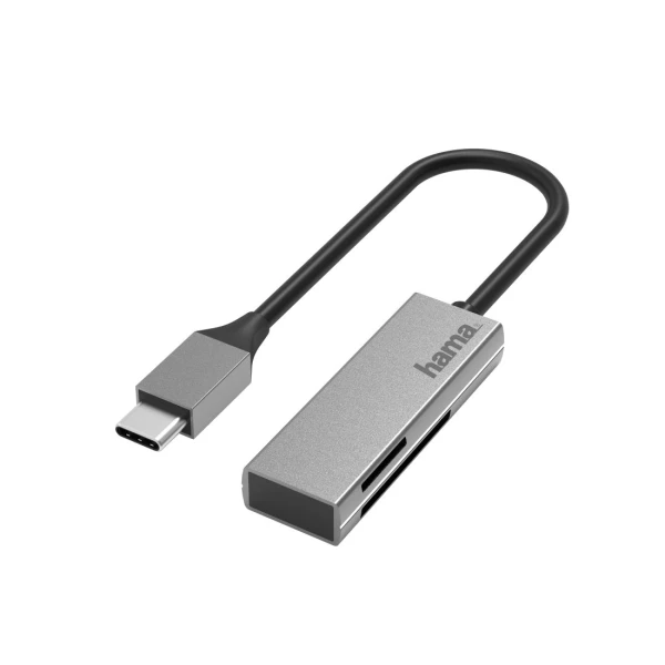 Leitor de cartões HAMA USB USB-C, USB 3.0, SD/microSD, aluminio