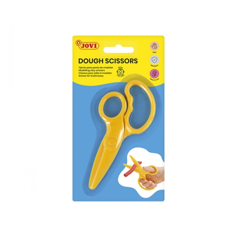 Jovi Tesoura de Massa Tesoura para Pasta de Modelar - Uso Infantil - Também Corta Papel - Cor Amarela