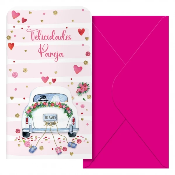 Pacote de casamento Dohe com 6 cartões/carteiras de casamento com envelope - tamanho 9x16cm - papel offset - impressão em cores