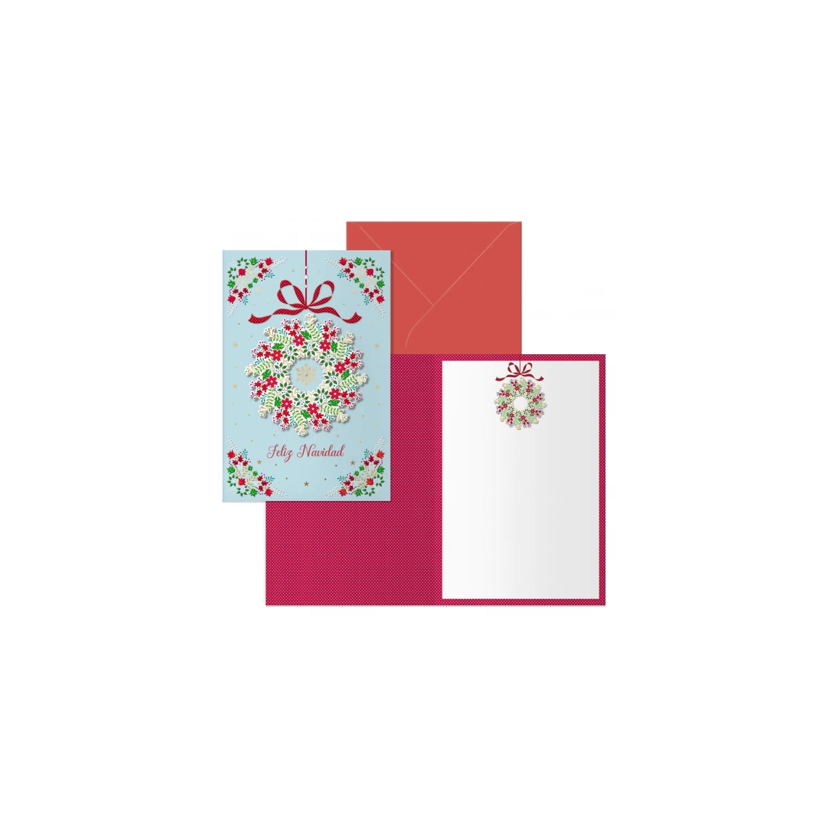 Dohe Poppy Pacote de 6 Cartões de Natal com Envelope - Tamanho Fechado 11,5x17cm, Aberto 23x17cm - Papel Offset - Impressão em Cores