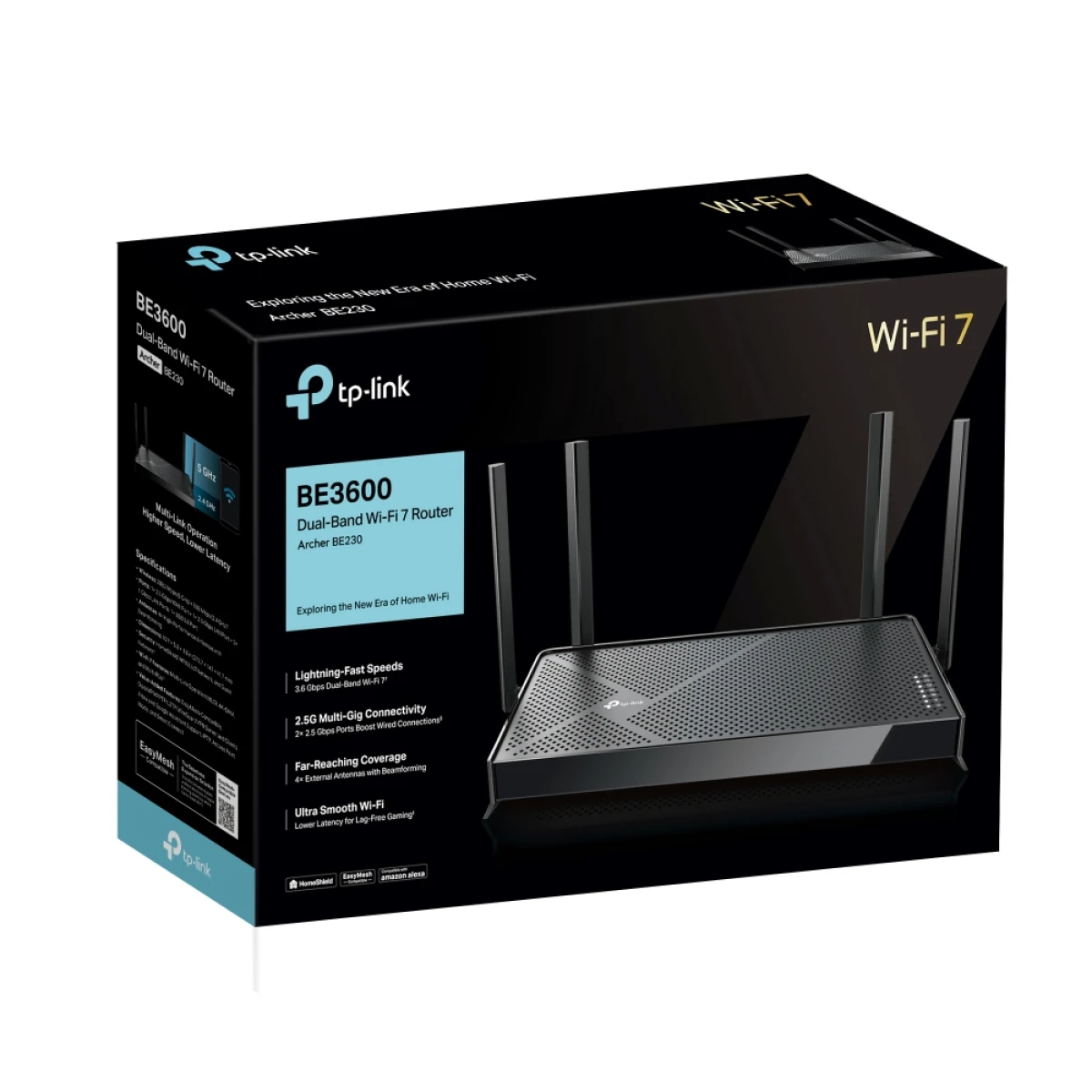 TP-Link Archer BE3600 router sem fios 2.5 Gigabit Ethernet Dual-band (2,4 GHz / 5 GHz) Preto