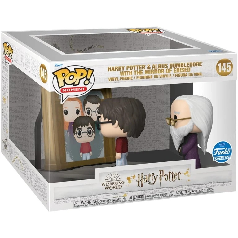 Funko Pop Moment Harry Potter Harry Potter e Alvo Dumbledore com o Espelho de Ojesed - Conjunto de Figuras de Vinil - Altura 10,5cm, Largura 20cm aprox.