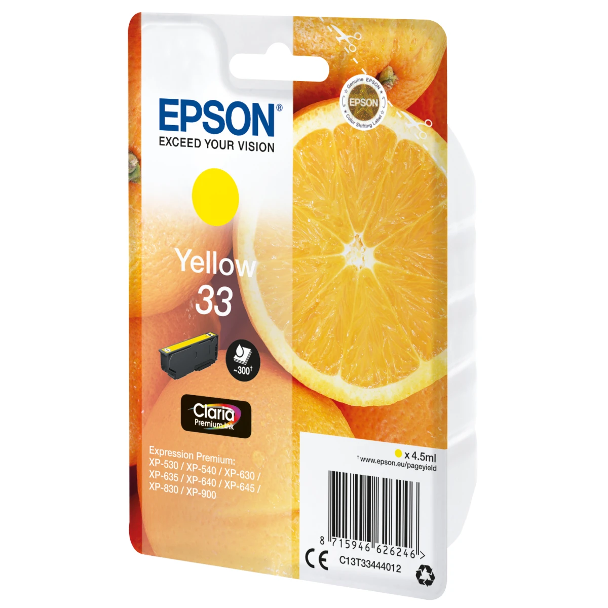 Epson Oranges C13T33444022 tinteiro 1 unidade(s) Original Amarelo