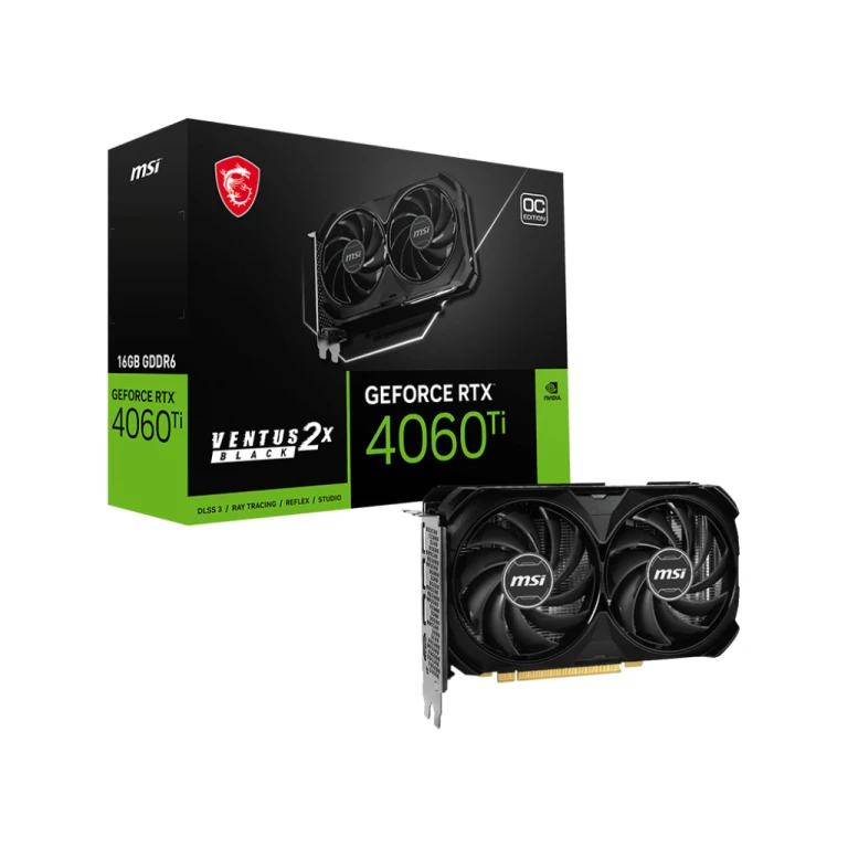 MSI VENTUS GEFORCE RTX 4060 TI 2X BLACK 16G OC placa de vídeo NVIDIA 16 GB GDDR6