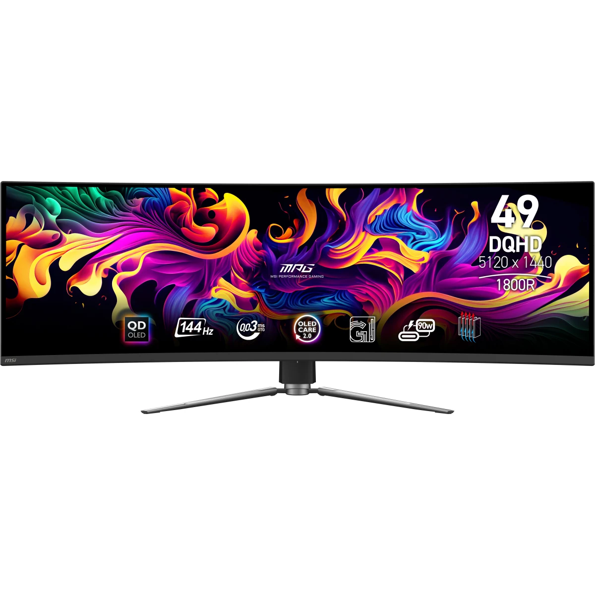 MSI MPG 491CQP QD-OLED monitor de ecrã 124,5 cm (49") 5120 x 1440 pixels DQHD Preto