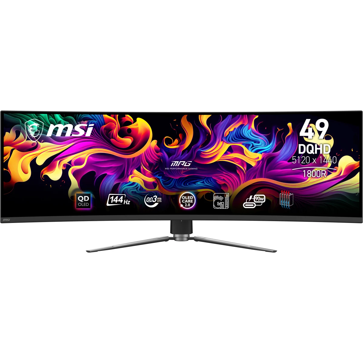 MSI MPG 491CQP QD-OLED monitor de ecrã 124,5 cm (49") 5120 x 1440 pixels DQHD Preto