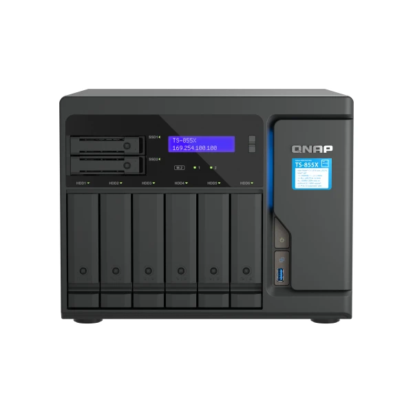 QNAP TS-855X SAN Tower Intel Atom® C5125 8 GB DDR4 0 TB QNAP QTS Preto