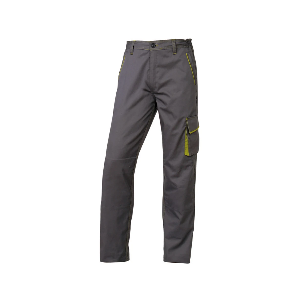Calças deltaplus com cintura ajustavel e 5 bolsos cor cinza - verde tamanho m