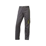 Calças deltaplus com cintura ajustavel e 5 bolsos cor cinza - verde tamanho m