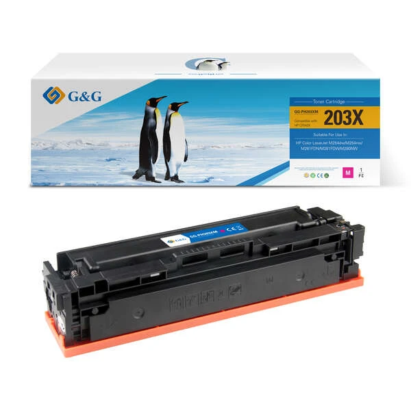 Cartucho de toner genérico magenta G&G HP CF543X/CF543A - substitui 203X/203A