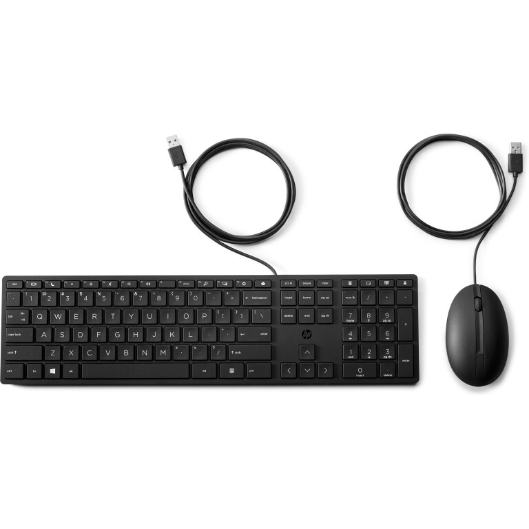 HP Wired Desktop 320MK Mouse and Keyboard teclado Rato incluído USB Preto