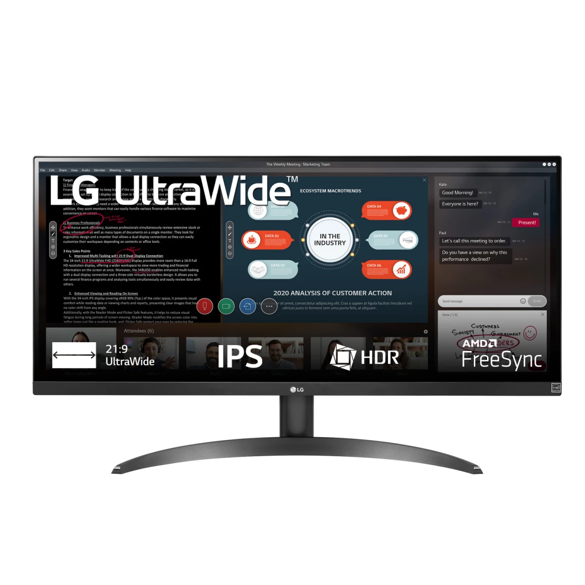 LG 29WP500-B monitor de ecrã 73,7 cm (29") 2560 x 1080 pixels UltraWide Full HD LED Preto