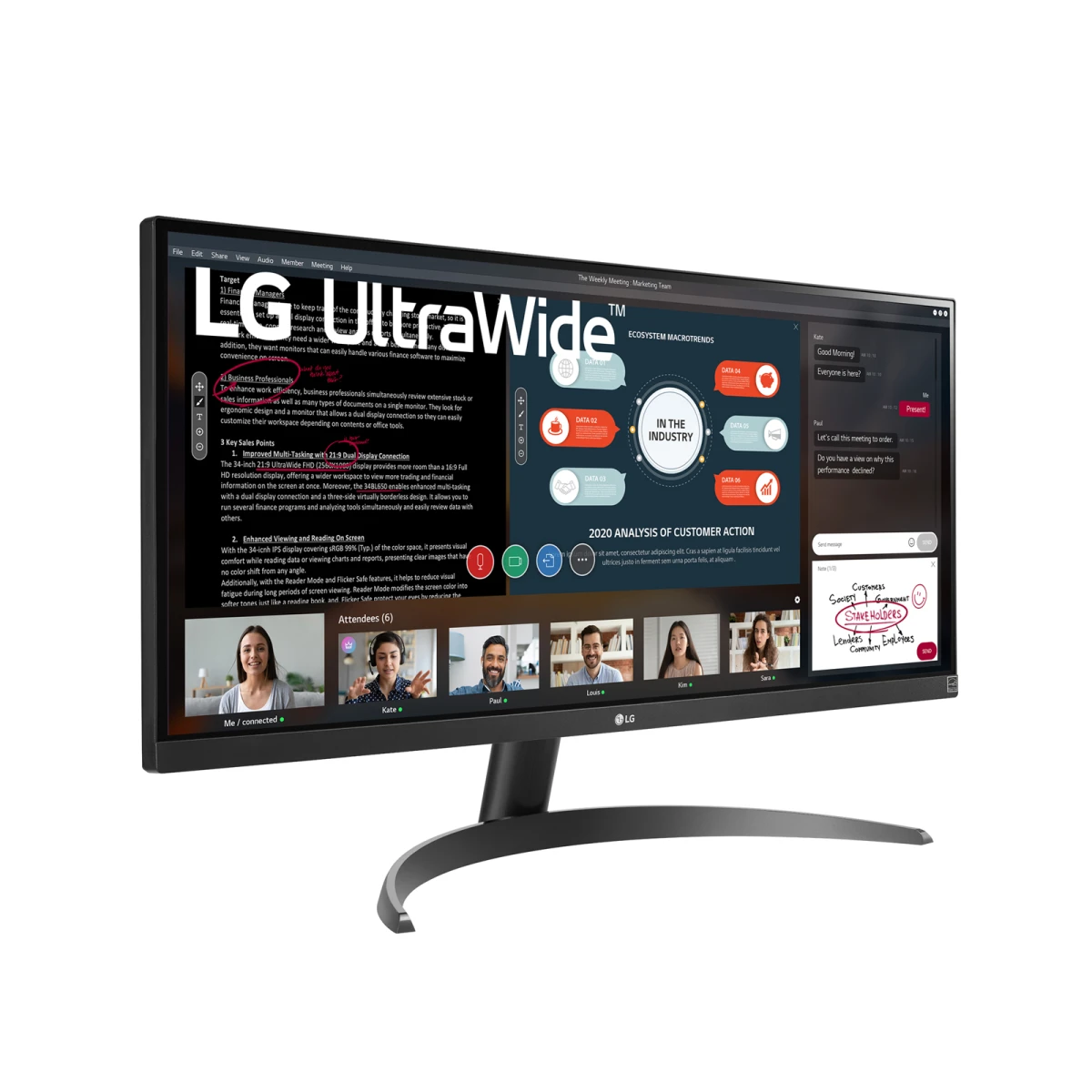 LG 29WP500-B monitor de ecrã 73,7 cm (29") 2560 x 1080 pixels UltraWide Full HD LED Preto