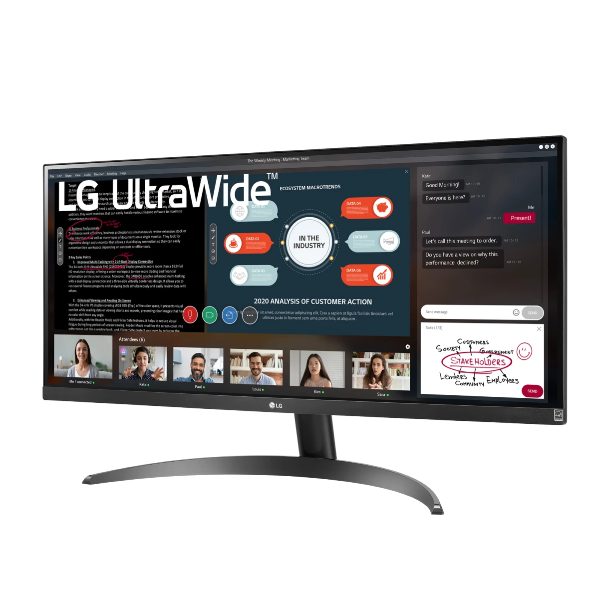 LG 29WP500-B monitor de ecrã 73,7 cm (29") 2560 x 1080 pixels UltraWide Full HD LED Preto