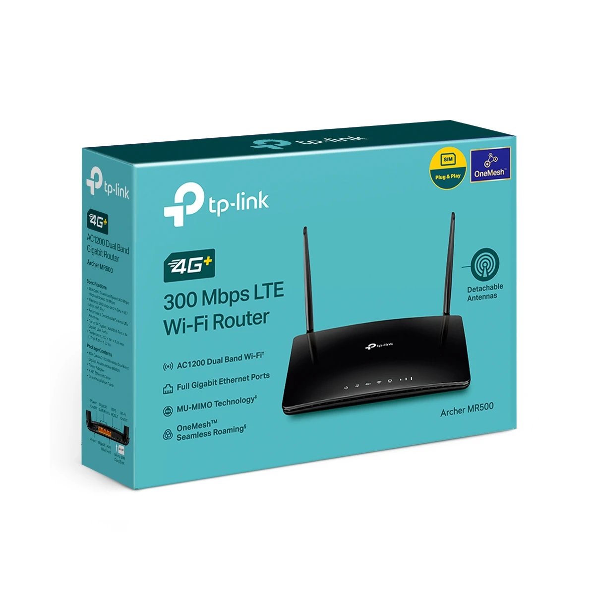 TP-Link Archer MR500 router sem fios Gigabit Ethernet Dual-band (2,4 GHz / 5 GHz) 4G Preto