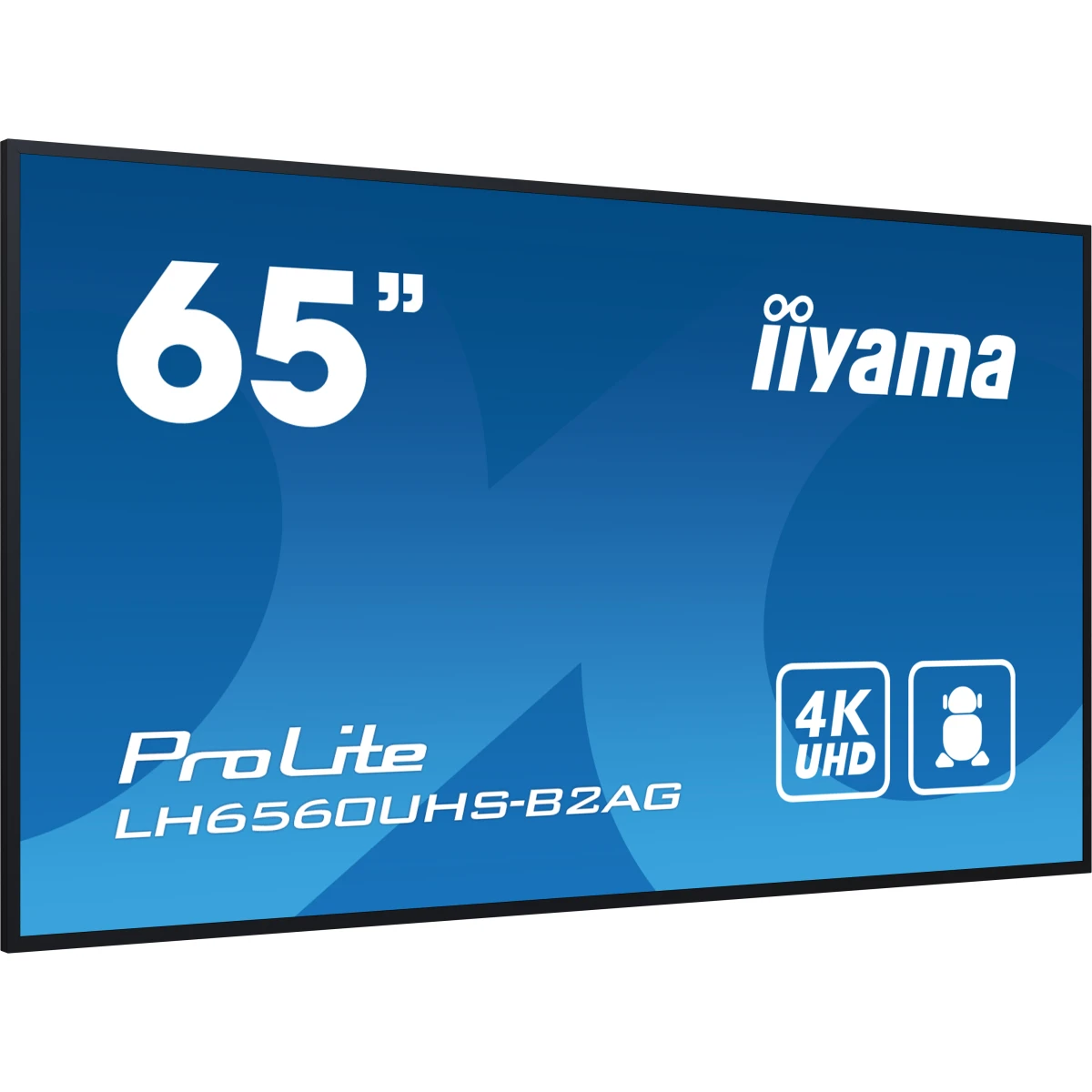 iiyama LH6560UHS-B2AG ecrã de sinalização Quadro digital 165,1 cm (65") LED Wi-Fi 500 cd/m² 4K Ultra HD Preto Processador built-in Android 11 24/7