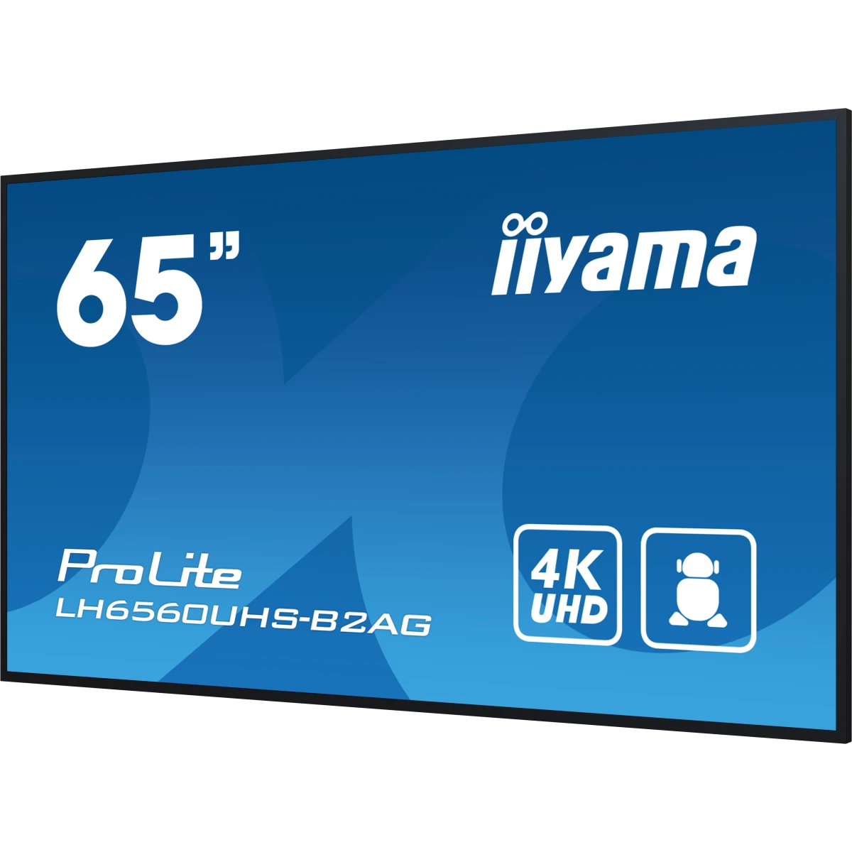 iiyama LH6560UHS-B2AG ecrã de sinalização Quadro digital 165,1 cm (65") LED Wi-Fi 500 cd/m² 4K Ultra HD Preto Processador built-in Android 11 24/7