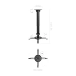 AISENS CP04TSRE-131 suporte de projetores Teto Preto