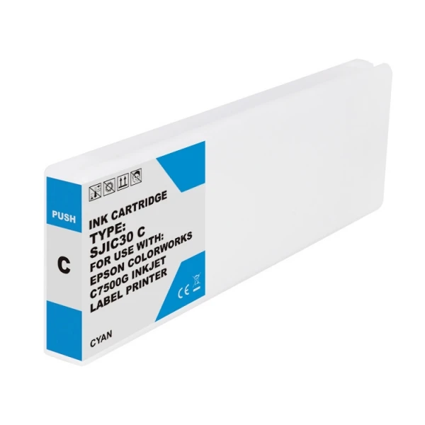 Cartucho de tinta pigmentada genérico Epson SJIC30P ciano - Substitui C33S020640/SJIC30P(C)