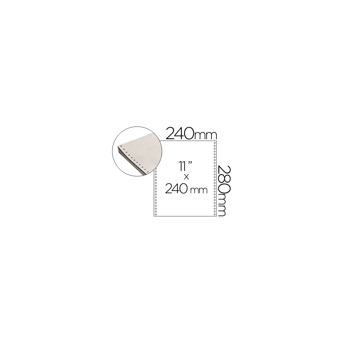 Papel continuo 240 mmx11'', branco com 2500 folhas 1 via