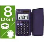 Calculadora casio hs-8ver bolso 8 digitos conversao moeda com capa cor azul