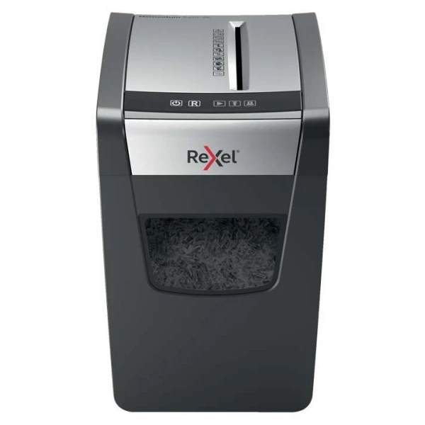 Trituradora de papel Slimline Rexel Momentum X410-SL Corte manual de confete - Nível de segurança P-4 - Destrói até 10 folhas - Capacidade do compartimento 23L - Cor cinza