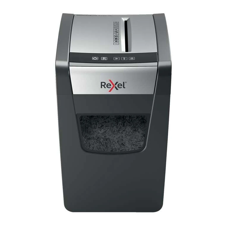 Trituradora de papel Slimline Rexel Momentum X410-SL Corte manual de confete - Nível de segurança P-4 - Destrói até 10 folhas - Capacidade do compartimento 23L - Cor cinza