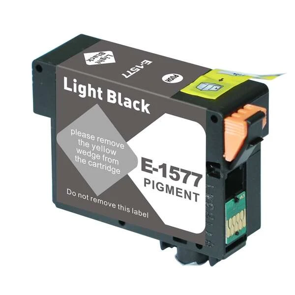 Cartucho de tinta pigmentada genérico Epson T1577 Light Black - Substitui C13T15774010