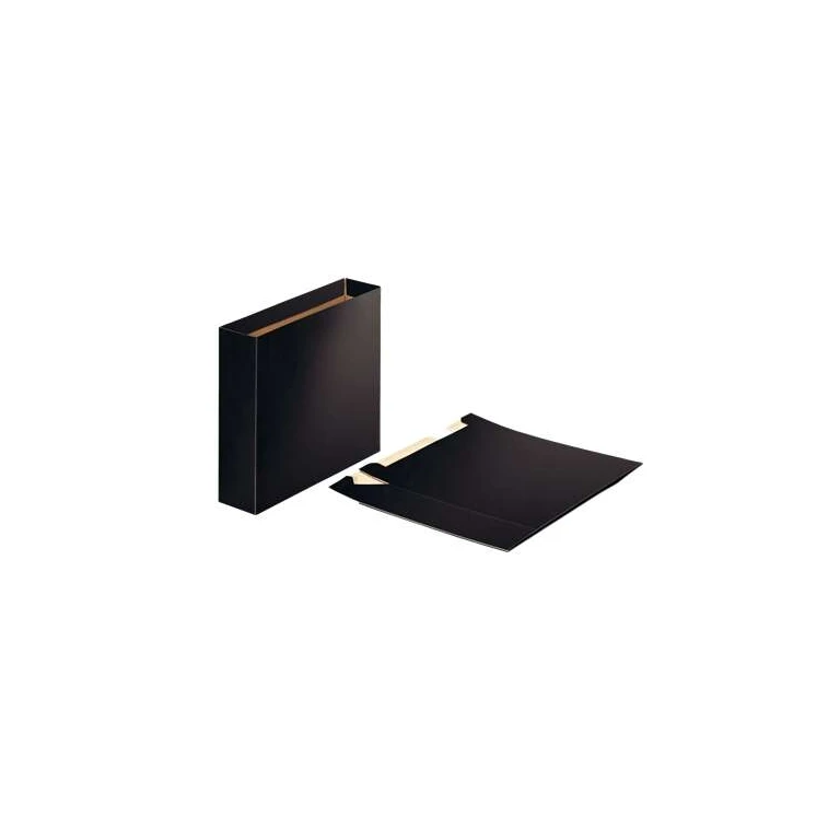 Caixa de Papelão Esselte para Arquivadores - Tamanho Fólio - Lombada 75mm - Capacidade 500 Folhas - Cor Preto