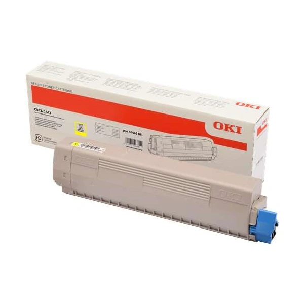 Toner oki laser 46443101 c833 / c843 amarelo 10000 paginas