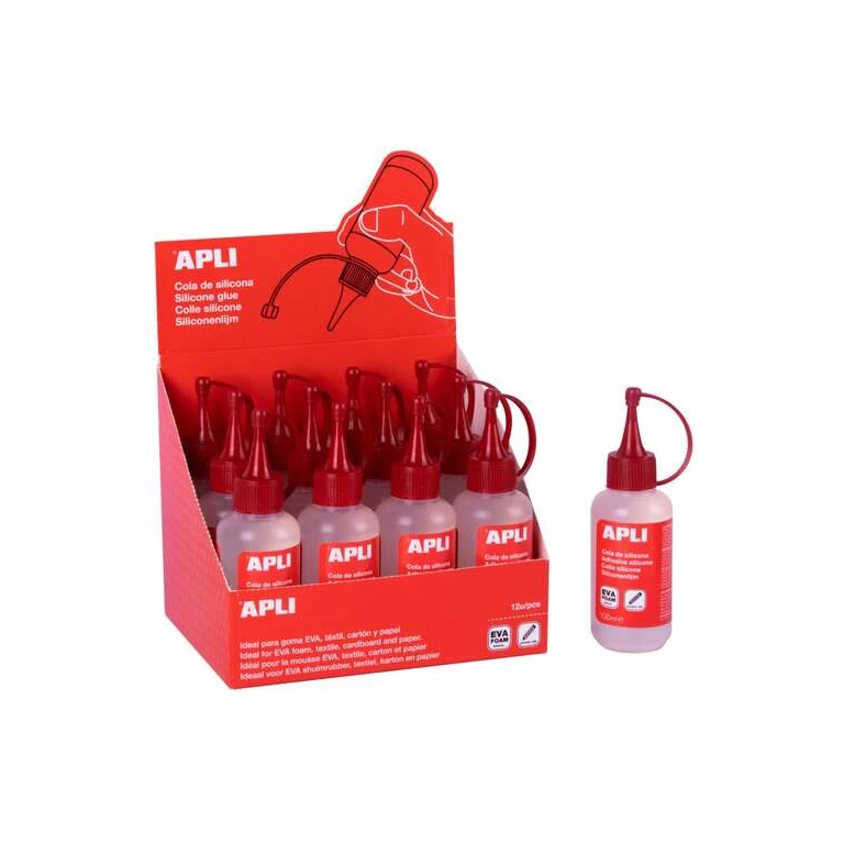 Expositor Apli de 12 Colas de Silicone 100 ml - Sem Metanol - Não Instantâneo