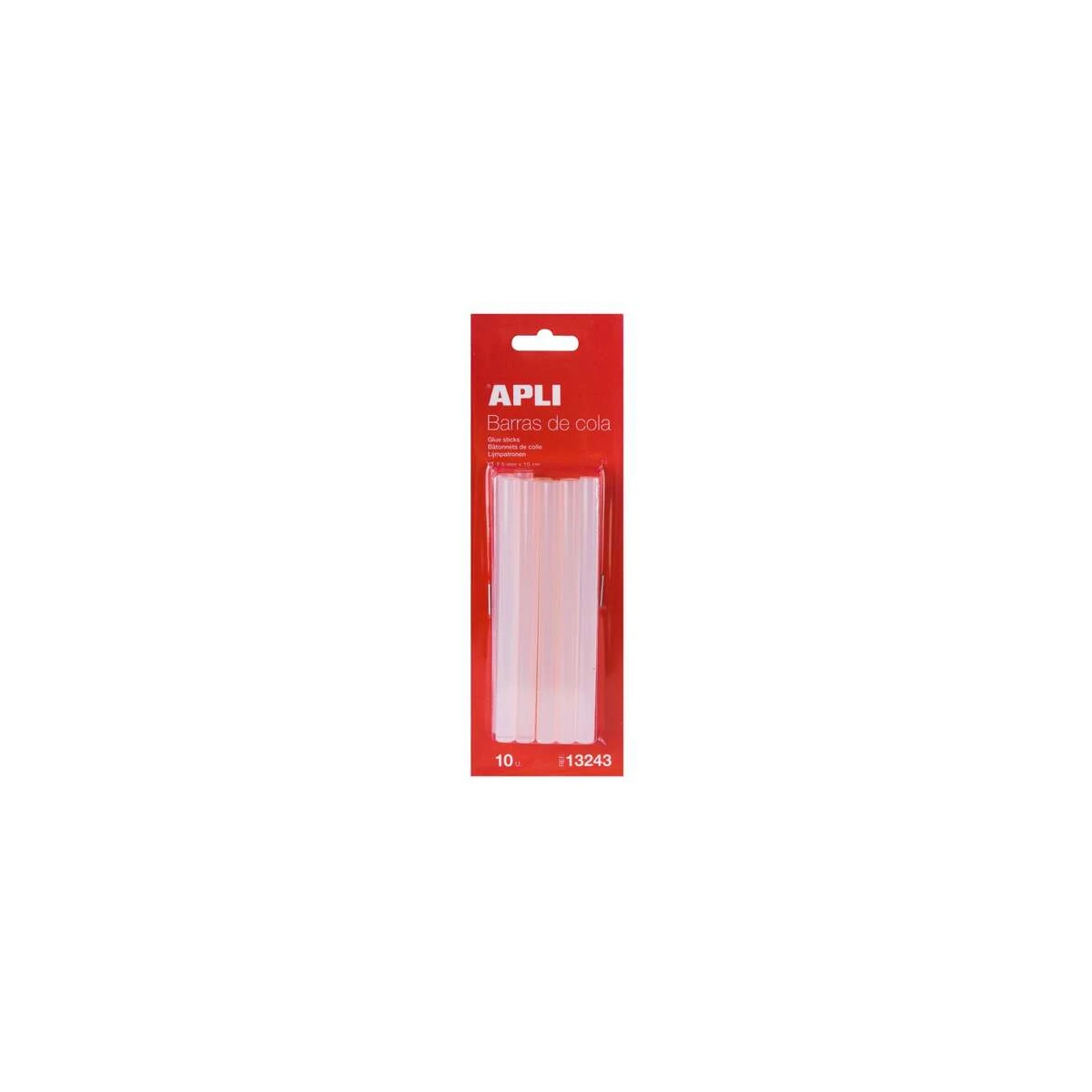 Apli Pacote de 10 bastões de cola quente Ø 7,5 mm x 10 cm