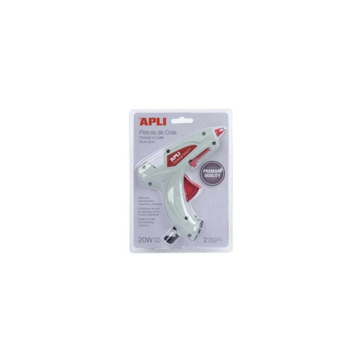 Apli Hot Melt Premium Pistola de Cola Hot Melt 20W + 2 Bastões de Cola
