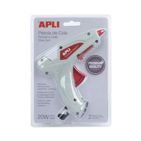 Apli Hot Melt Premium Pistola de Cola Hot Melt 20W + 2 Bastões de Cola