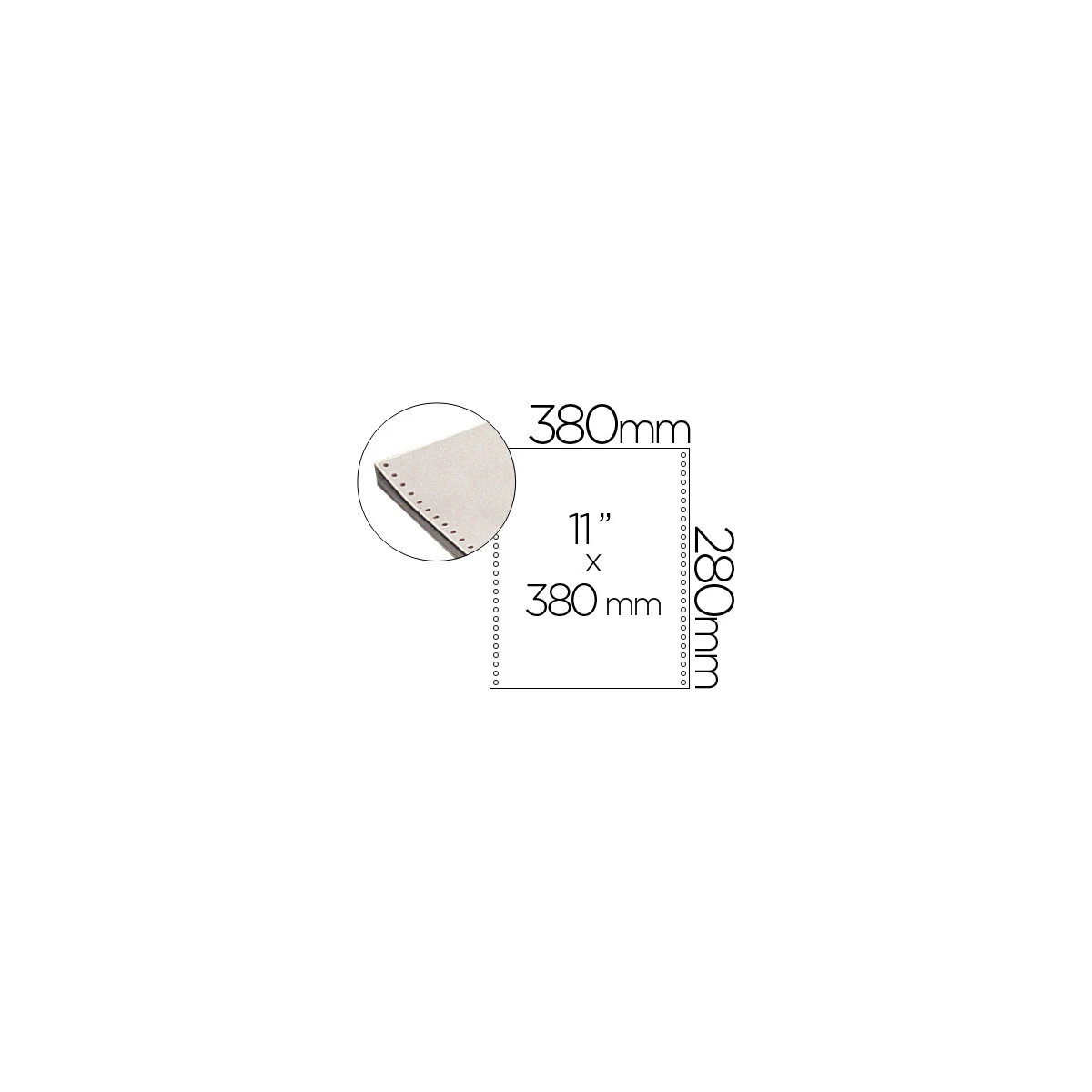 Papel continuo 380 mmx11'', branco com 2500 folhas 1 via