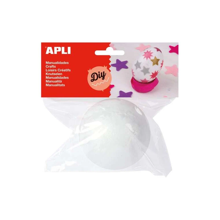Bola de Poliestireno Appli Ø 80 mm - Fácil de Cortar, Pintar ou Forrar - Ideal para Artesanato - Cor Branca