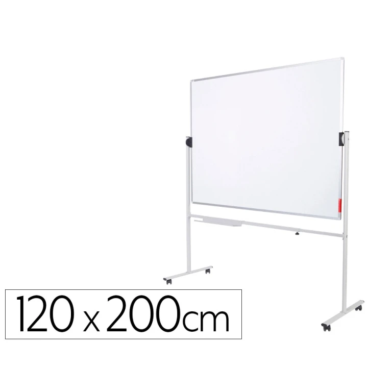 Quadro branco rocada giratorio dupla face magnetico aco lacado 200x120 cm