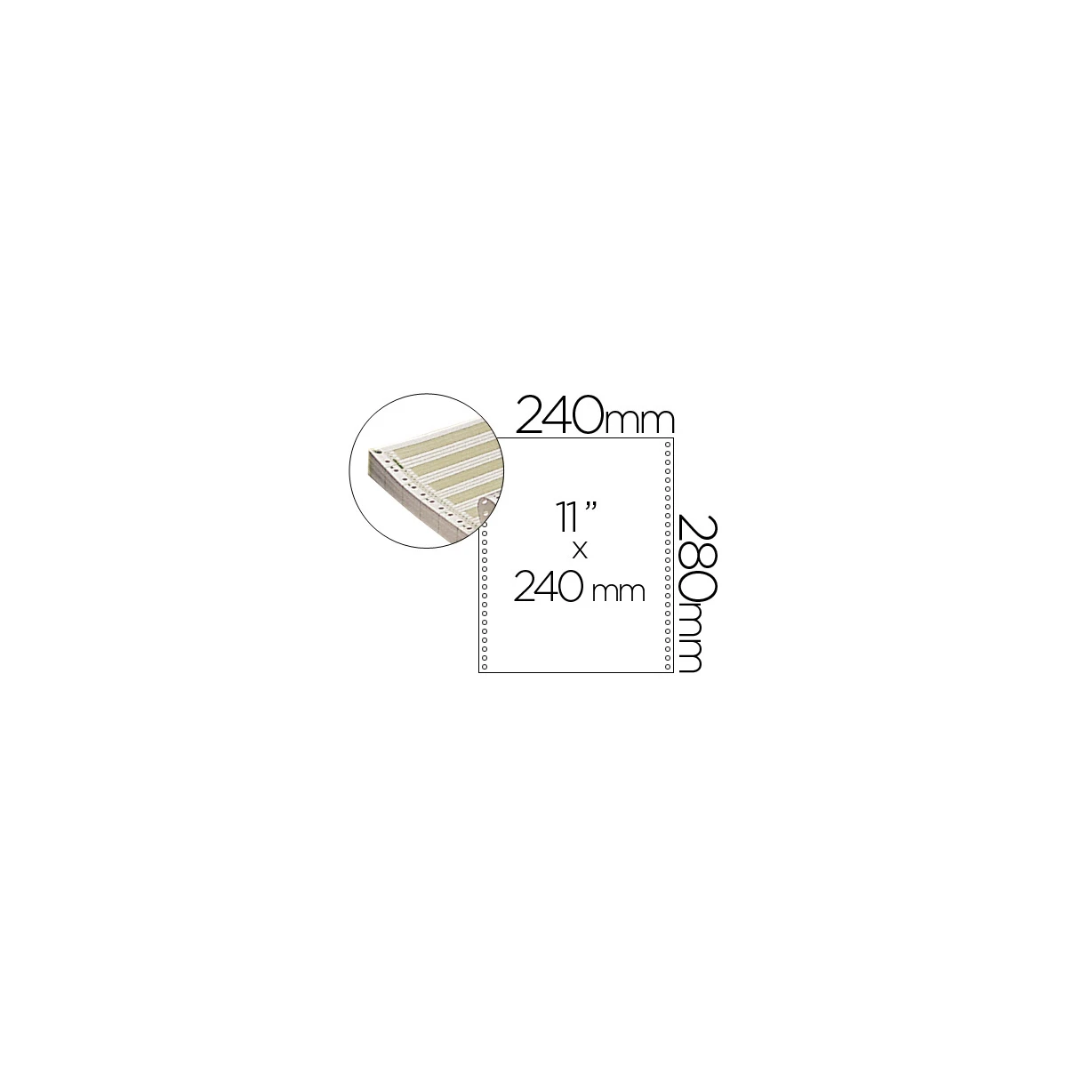 Papel continuo 240 mmx11'', pautado com 2500 folhas 1 via