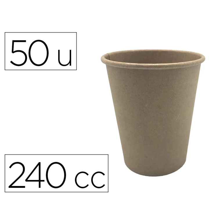 Copo termico cartao kraft 240 cc 80 mm diametro embalagem de 50 unidades