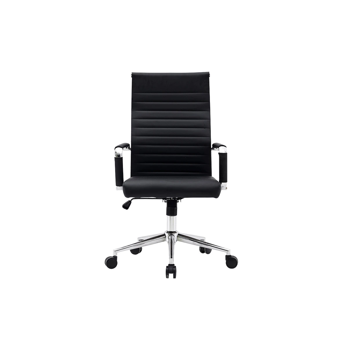 Cadeira q-connect escritorio bosa imitacao de pele base metalica alt max 1130 larg 550 prof 630 mm rodas premium cor pre
