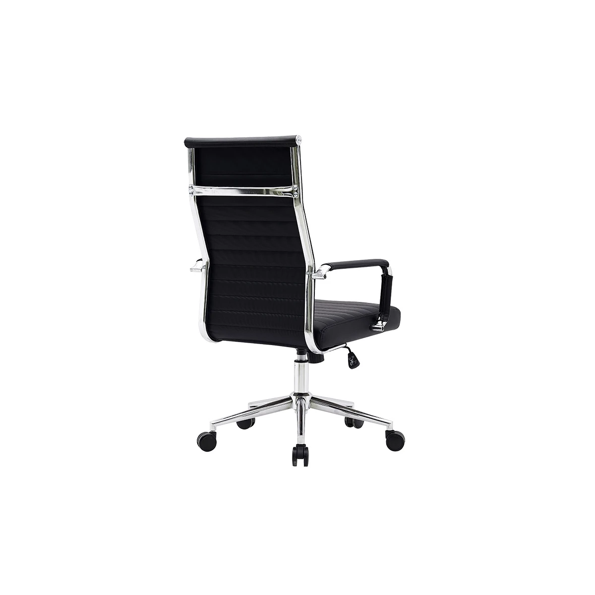 Cadeira q-connect escritorio bosa imitacao de pele base metalica alt max 1130 larg 550 prof 630 mm rodas premium cor pre