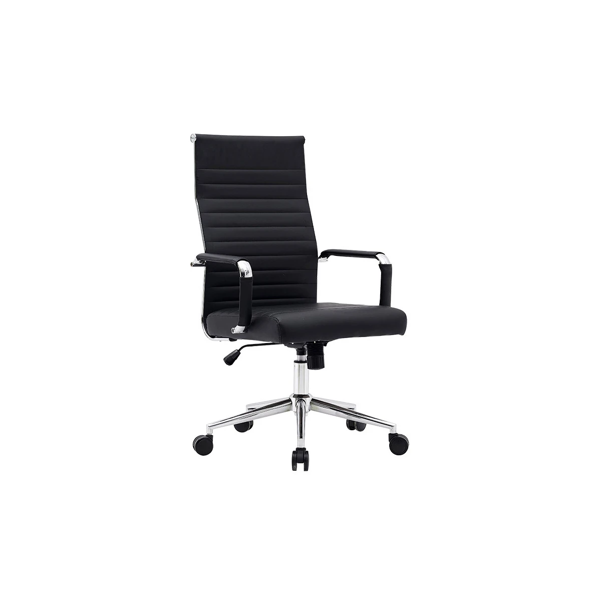 Cadeira q-connect escritorio bosa imitacao de pele base metalica alt max 1130 larg 550 prof 630 mm rodas premium cor pre