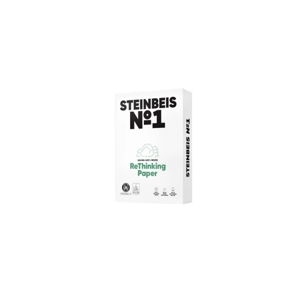 Papel fotocopiadora steinbeis n.1 100% reciclado din a3 80 gramos paquete de 500 hojas
