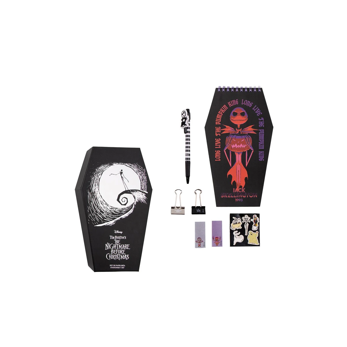 Conjunto de artigos papelaria cerda nightmare before christmas