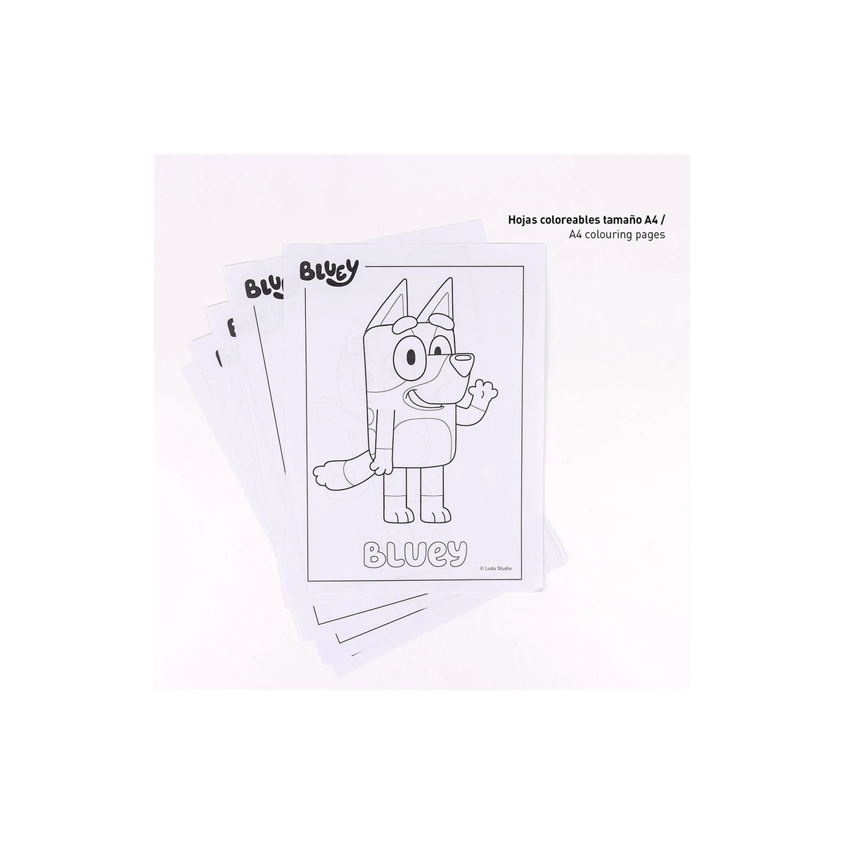 Conjunto de artigos papelaria cerda colorir bluey