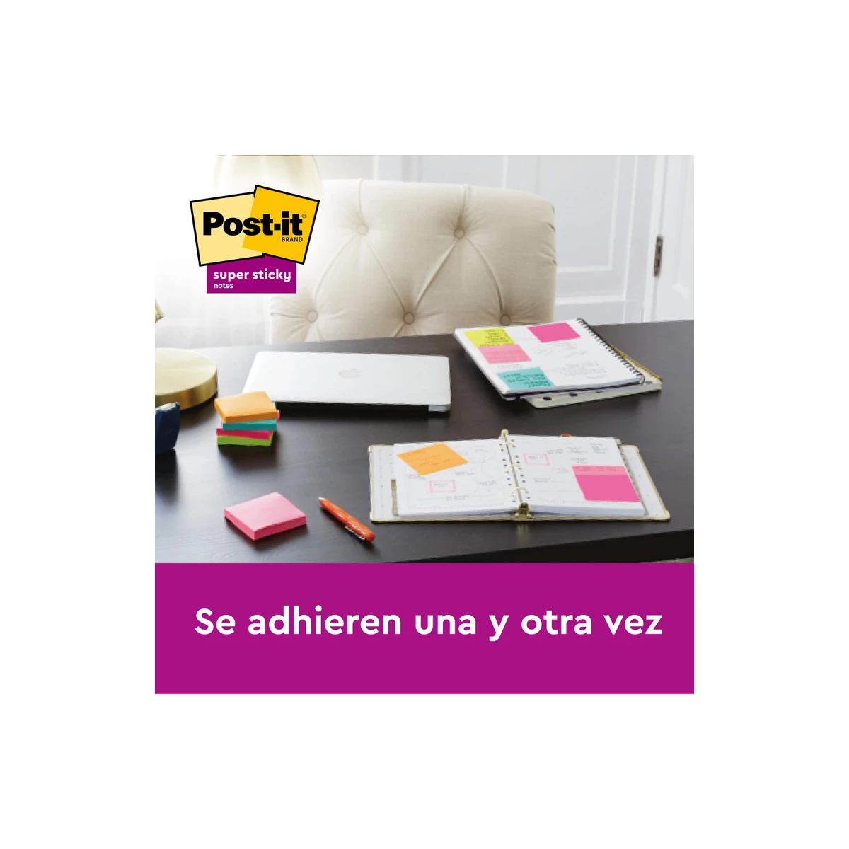 Bloco de notas adesivas post it super sticky carnival 100% pefc 76x127 mm pack de 6 blocos cores sortidas