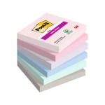 Bloco de notas adesivas post it super sticky carnival 100% pefc 76x127 mm pack de 6 blocos cores sortidas