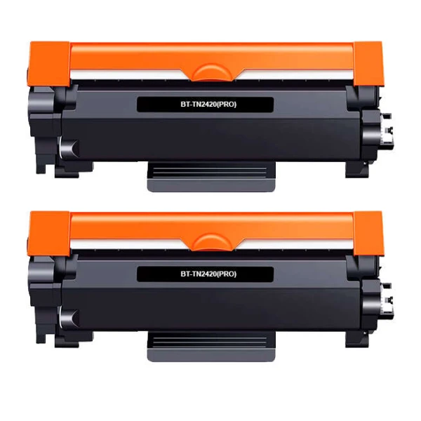 Pacote preto Brother TN2420/TN2410 de 2 cartuchos de toner genéricos