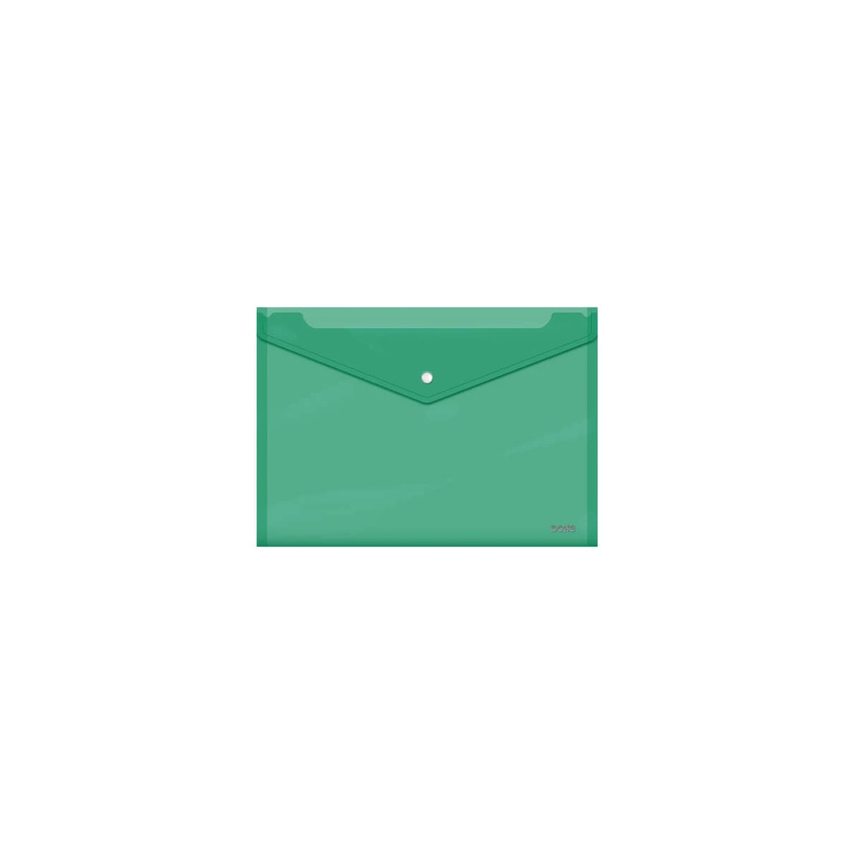 Envelope Dohe com fecho de pressão - Tamanho Folio Plus Horizontal - Polipropileno Cristal Transparente 150 Microns - Cor Verde