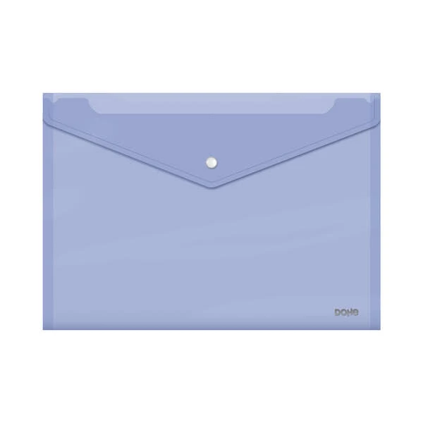 Envelope de pasta Dohe Folio+ - Fecho de pressão - Polipropileno transparente cristal 150 mícrons - Cor roxa